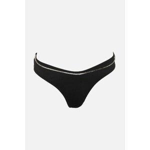 Trendyol Black Textured Waist Chain Detailed Bikini Bottom