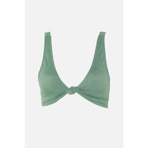 Trendyol Green Textured Knot Detailed Bikini Top