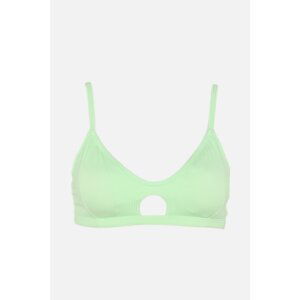 Trendyol Green Textured Bikini Top