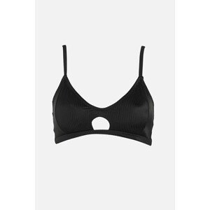 Trendyol Black Bralette Cut Out/Windowed Textured Bikini Top