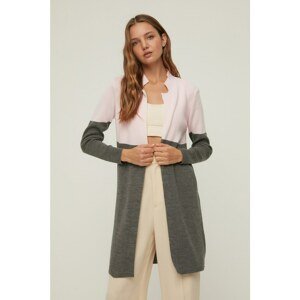 Trendyol Gray Color Block Knitwear Cardigan