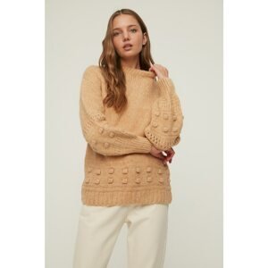 Trendyol Camel Sleeve Detailed Knitwear Sweater