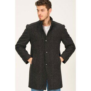 PLT8370 DEWBERRY MEN'S COAT-DOTTED DARK ANTHRACIC