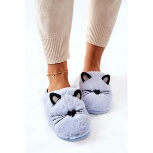 Soft Cat Slippers with Ears Blue Distty