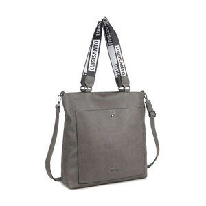 LUIGISANTO Gray city bag with a detachable strap