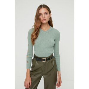 Trendyol Sweater - Turquoise - Regular fit