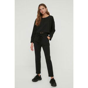 Trendyol Black Recycle Slim Knitted Tracksuit Set