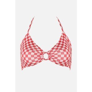 Trendyol Checked Patterned Accessory Detailed Bikini Top