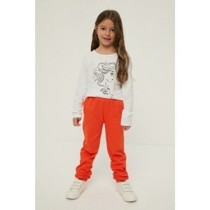 Trendyol Orange Basic Jogger Girls' Raised Knitted Thick Sweatpants