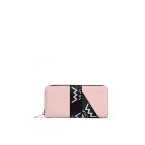 Leather zippered wallet pink Mille