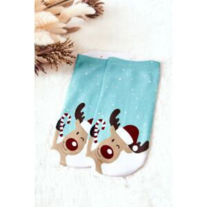 Feet Socks Reindeer Green