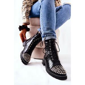 Zipped studded boots Black Sorela