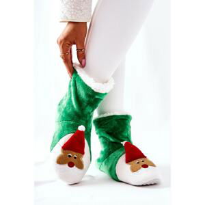 Christmas Warming Slippers Santa Claus Green