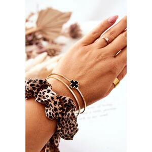 Steel Bracelets Clover Black and Gold