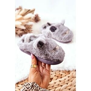 Children's Slippers Cats With Ears Grey Tammy