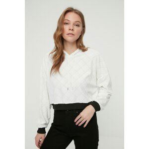 Trendyol Ecru Crop Knitted Sweatshirt