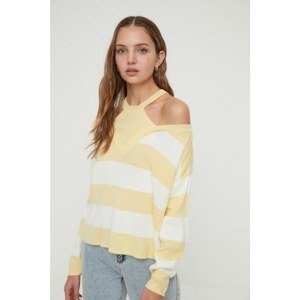 Trendyol Yellow Striped Knitwear Sweater