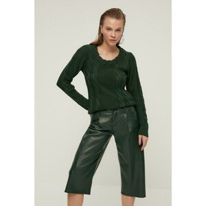 Trendyol Emerald Green Knitted Detailed Knitwear Sweater