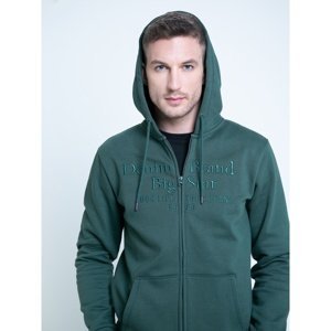 Big Star Man's Zip hoodie Sweat 170905 Light green Knitted-304
