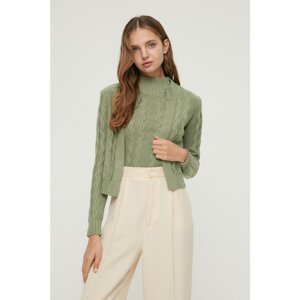 Trendyol Mint Knitted Detailed Blouse-cardigan Knitwear Suit
