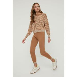 Trendyol Camel Jacquard Knitwear Bottom-Top Set