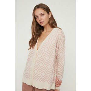 Trendyol Ecru Jacquard Knitwear Cardigan