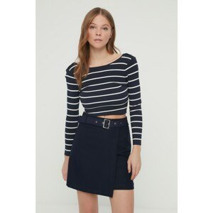 Trendyol Navy Blue Belted Skirt