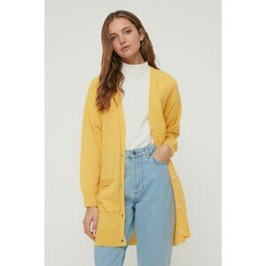 Trendyol Yellow V-Neck Knitwear Cardigan