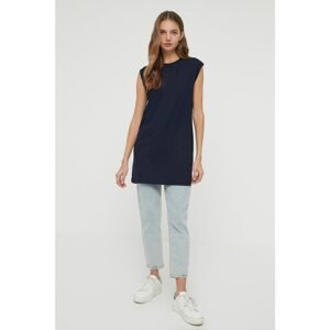Trendyol Navy Blue Crew Neck Knitted Tunic