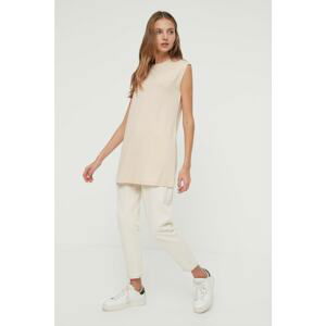 Trendyol Beige Crew Neck Knitted Tunic