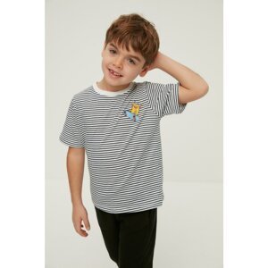Trendyol Navy Blue Striped Boy Knitted T-Shirt