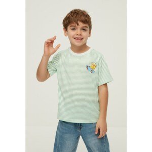 Trendyol Green Striped Boy Knitted T-Shirt