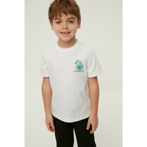 Trendyol White Printed Boy Knitted T-Shirt