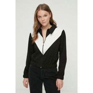 Trendyol Black Color Block Basic Knitted Jacket