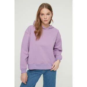 Trendyol Lilac Rib Detail Basic Raised Knitted Thick Sweatshirt