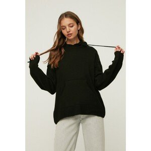 Trendyol Black Hooded Knitwear Sweater