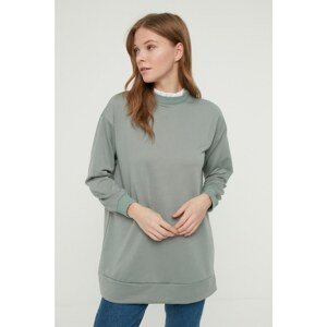 Trendyol Mint Ruffle Collar Detailed Knitted Tunic