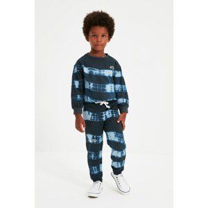 Trendyol Blue Tie Dye Printed Boy Knitted Slim Sweatpants