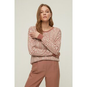 Trendyol Dried Rose Jacquard Knitwear Sweater