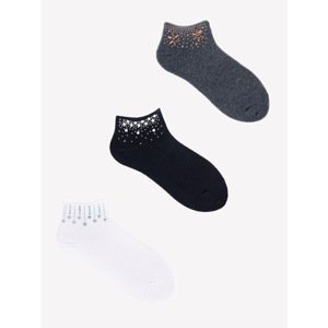Yoclub Woman's Women'S Socks With Crystals 3-Pack SKS-0002K-000B