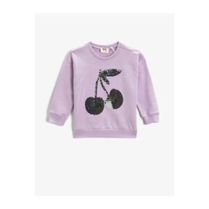Koton Sequin Cherry Patterned Sweatshirt