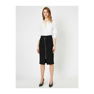Koton Women's Zipper Detailed Skirt
