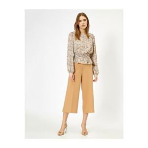 Koton Women's Brown Cropped Trousers