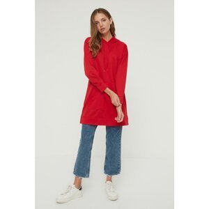 Trendyol Red Hooded Knitted Sweatshirt
