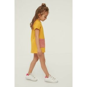 Trendyol Yellow Pocket Girl Knitted Dress