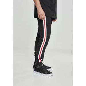 3-Tone Side Stripe Terry Pants blk/wht/firered