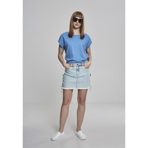 Women's T-shirt with extended shoulder horizontal blue
