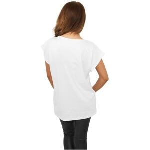 Women's T-shirt with extended shoulder white
