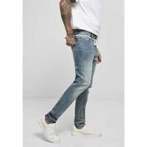 Slim Fit Drawstring Jeans Mid Heavy Destroyed Washed 30/32