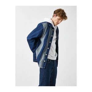 Koton Color Block Denim Coat